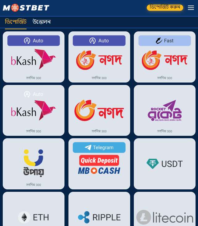 ব্যালেন্স পূরণের উপলব্ধ বিকল্প